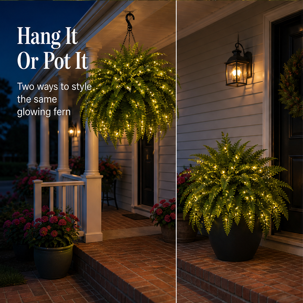 Fernglow – Lit Boston Fern, No Watering Hanging Plant + 50% OFF detail
