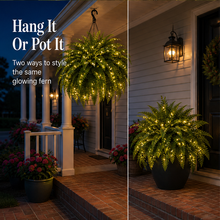 Fernglow – Lit Boston Fern, No Watering Hanging Plant + 50% OFF detail