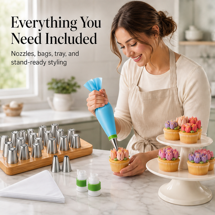 Petalworks – One-Squeeze Russian Piping Tips 27-Piece Baking Set + 50% OFF features