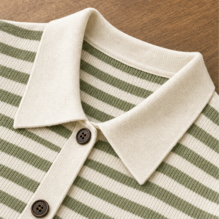 Willowknit – Cozy Striped Knit Collar Cardigan + 50% OFF detail