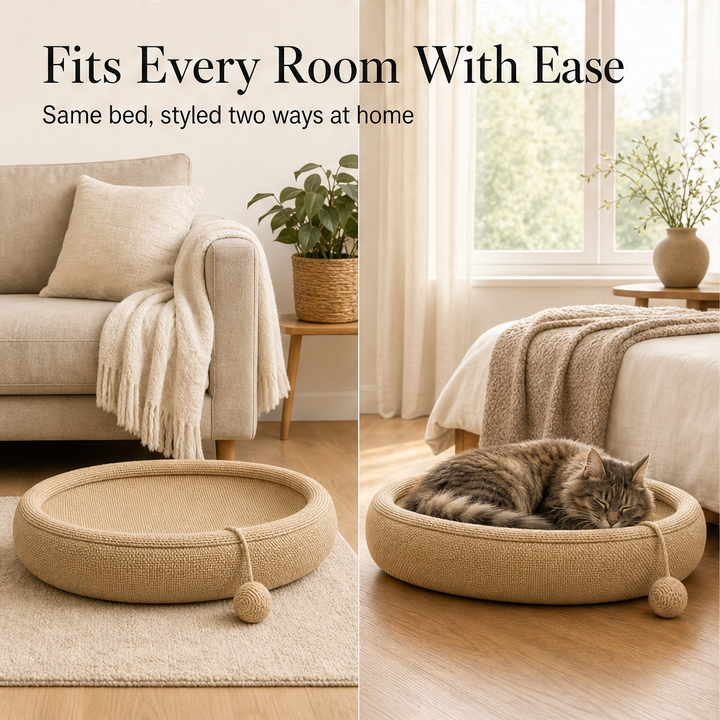 Scratchnook – Sisal Scratcher Bed with Built-In Toy Ball + 50% OFF detail