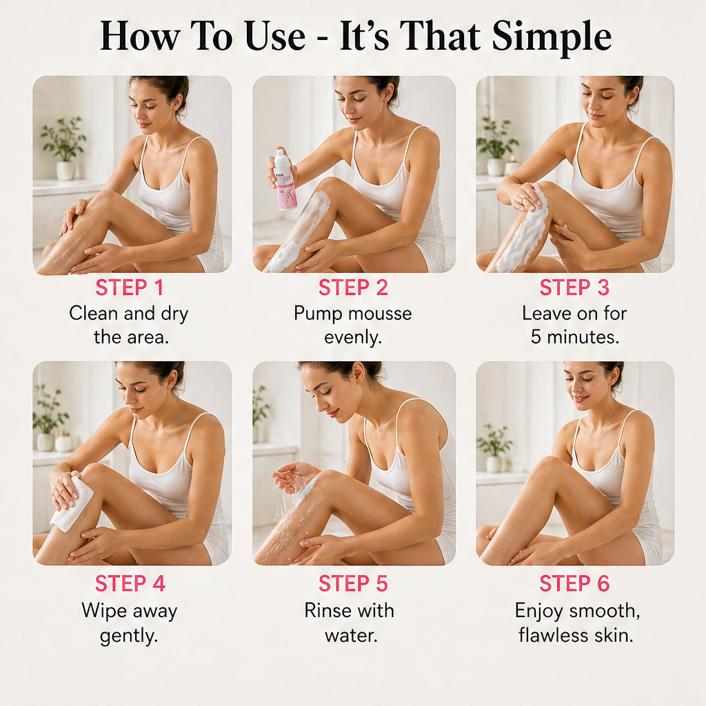 Velvao – Fast-Acting No-Stubble Hair Removal Mousse + 1+1 FREE detail