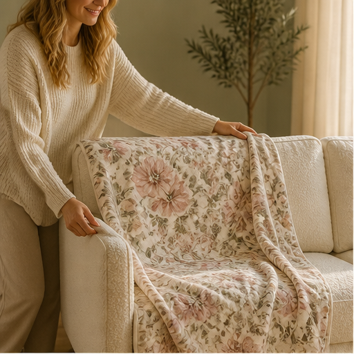 Willowmere – Reversible Floral Sherpa Throw Blanket lifestyle