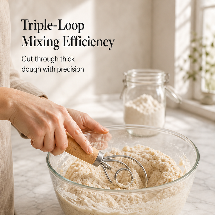 Oakstir – Professional Danish Dough Whisk for Sourdough &amp; Bread + 50% OFF features