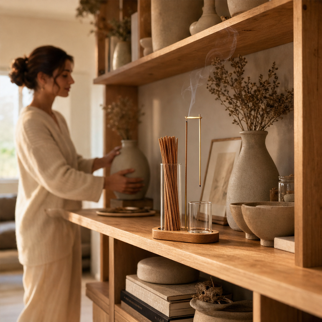 Ashendale – Wood Base 2-in-1 Incense &amp; Candle Holder + 50% OFF lifestyle