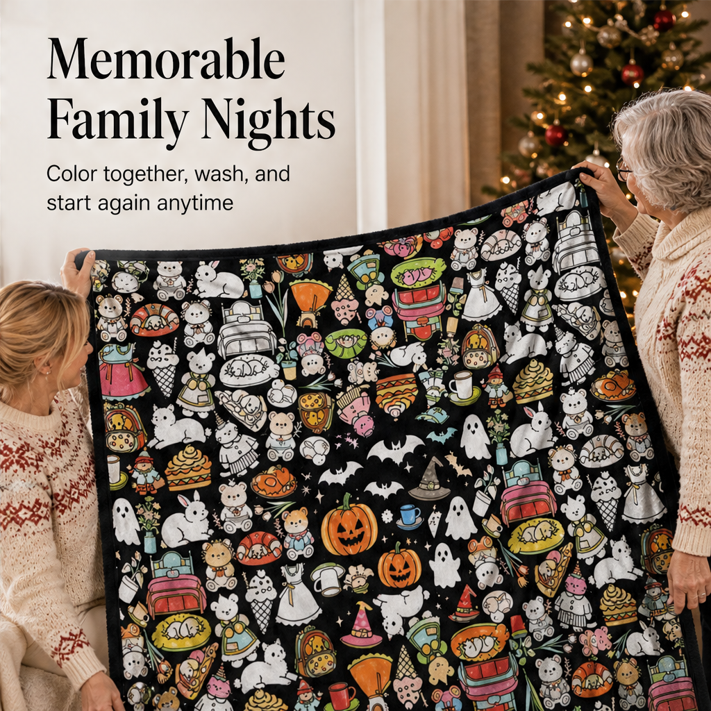 Huddlewick – DIY Color-Your-Own Fleece and Sherpa Family Blanket + 50% OFF features