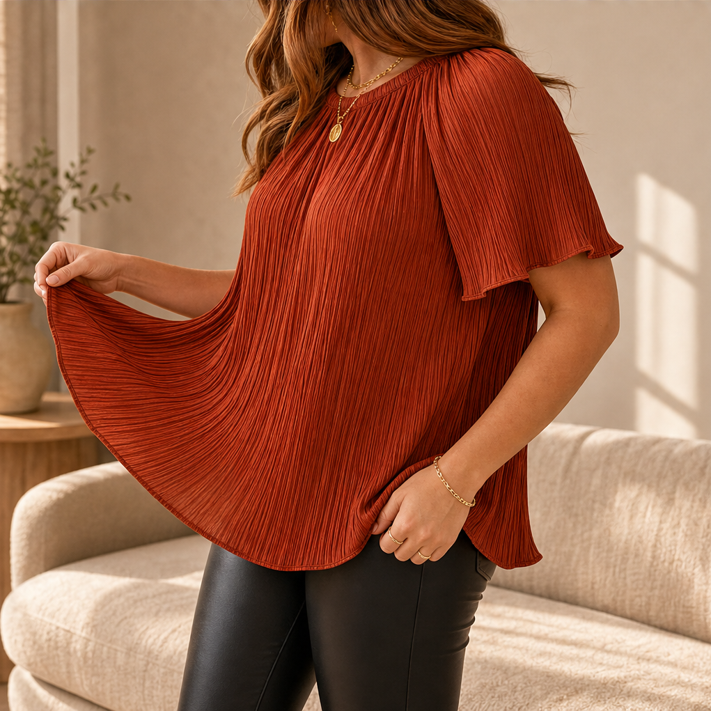 Plisora – Ultra-Stretch Micro-Pleated Plus Size Blouse + 50% OFF detail