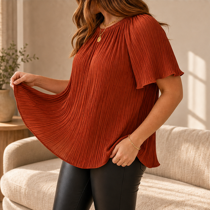 Plisora – Ultra-Stretch Micro-Pleated Plus Size Blouse + 50% OFF detail