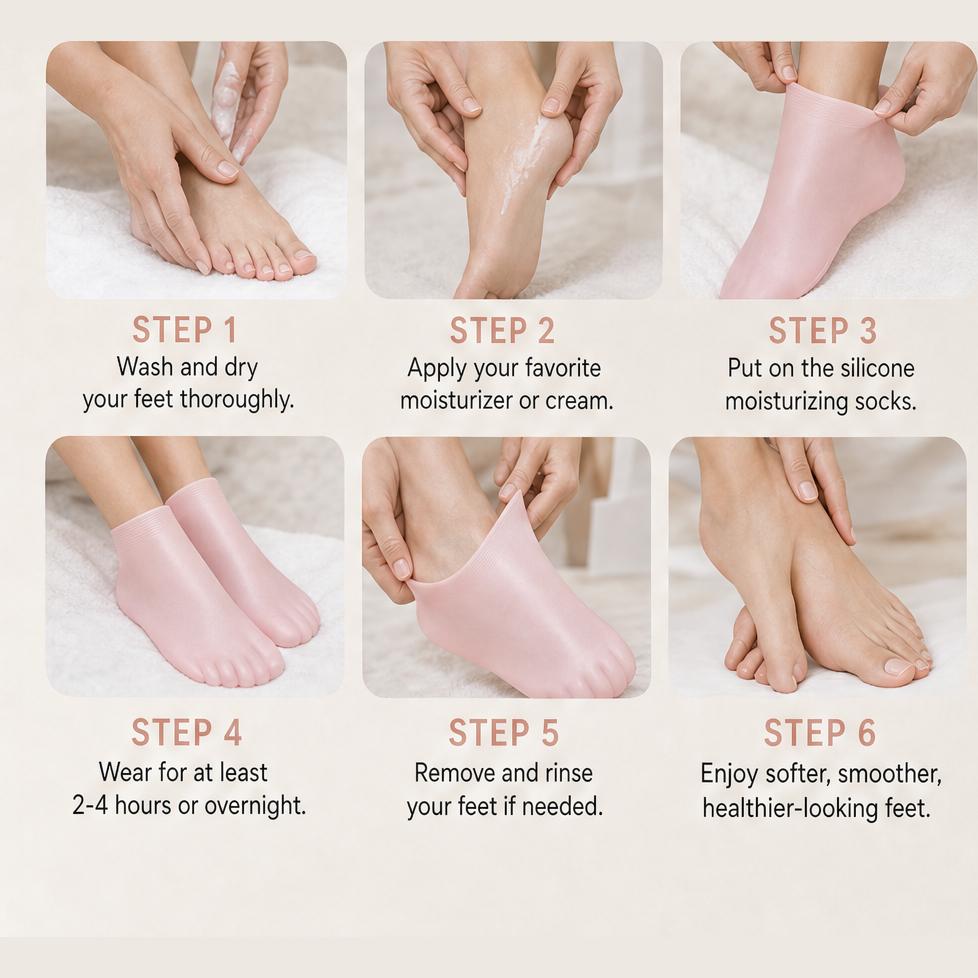 Silkenheel – Overnight Moisturizing Silicone Foot Socks + 1+1 FREE detail