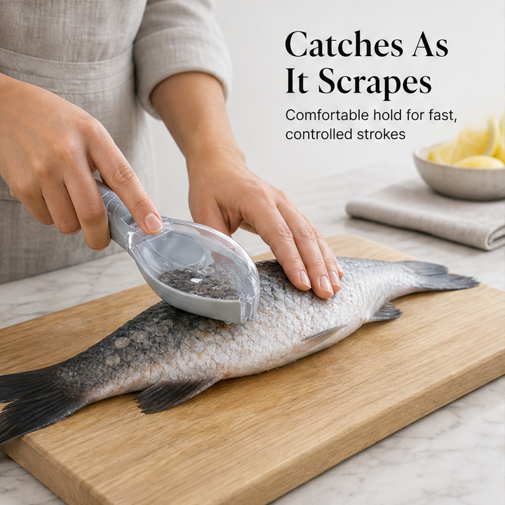 Scalewick – Mess-Free Serrated Fish Scale Scraper with Catch Chamber + 50% OFF features