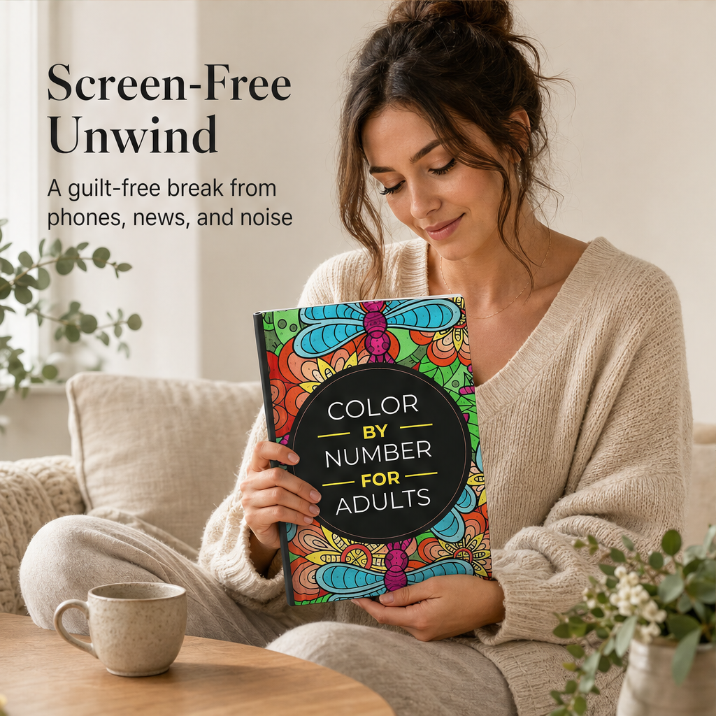 Calmshade – Bold Line-Art Color-by-Number Coloring Bundle for Adults + 50% OFF features