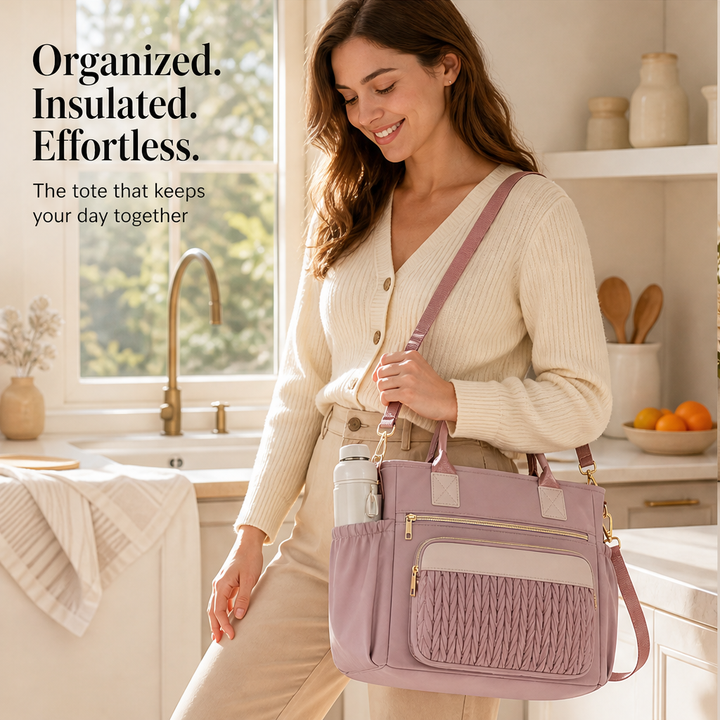 Larkmore – Insulated Leakproof Tote with Side Pockets Lunch Bag + 50% OFF features