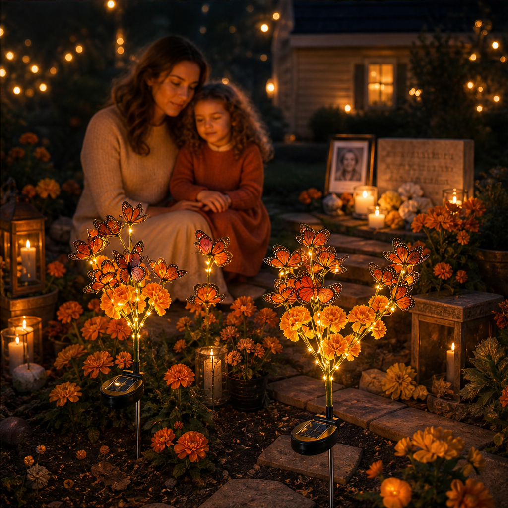 Amberwick – Solar Marigold &amp; Butterfly Memorial Garden Light + 50% OFF lifestyle
