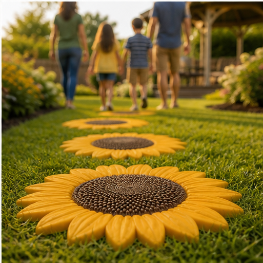 Petalcroft – Reusable Sunflower Stepping Stone Concrete Mold + 50% OFF lifestyle