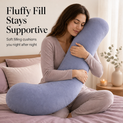 Cradleluxe – Full-Body Curve Support Pillow with Washable Cover + 50% OFF