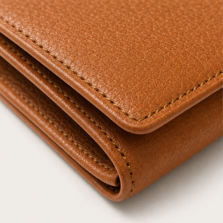 Pocketleigh – RFID-Blocking Pebbled Leather Card Holder with Key Ring + 50% OFF detail
