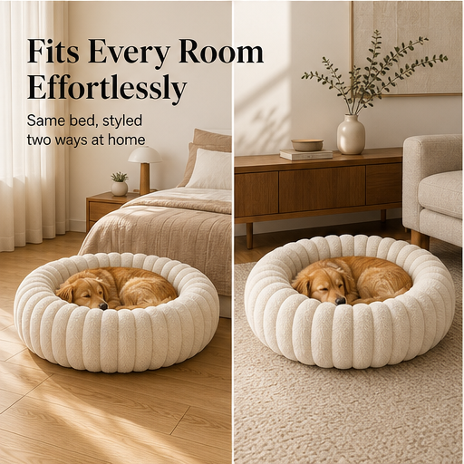 Snugloft – Ultra-Soft Calming Round Pet Bed with Raised Rim + 50% OFF detail