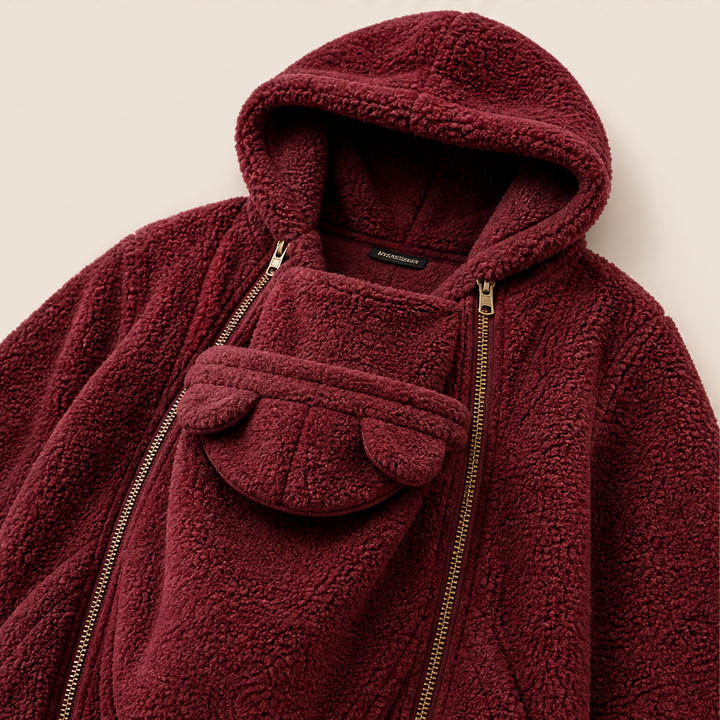 Kindlewrap – Babywearing Sherpa Fleece Hoodie with Zip Carrier Pouch + 50% OFF detail