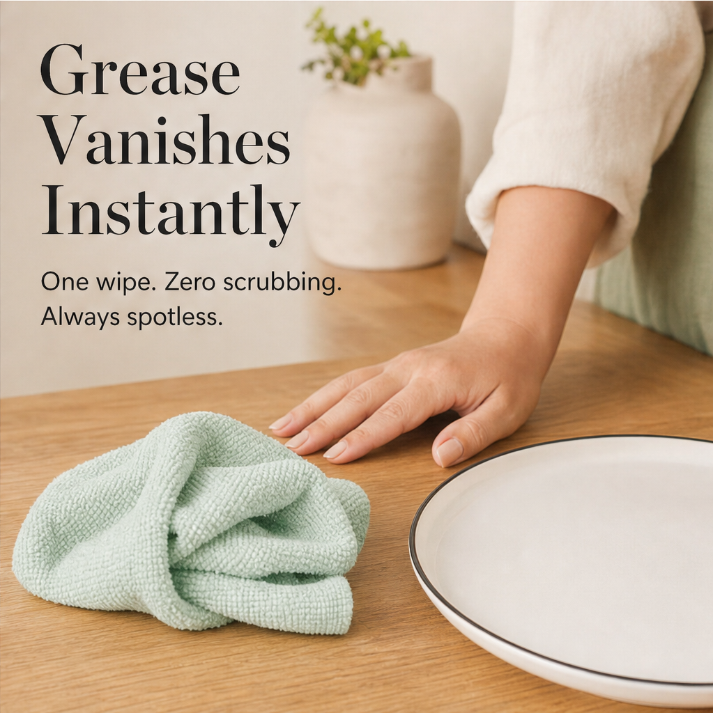 Wispure – Ultra-Fine Fiber Reusable Cleaning Cloths (20-Pack) + 1+1 FREE lifestyle