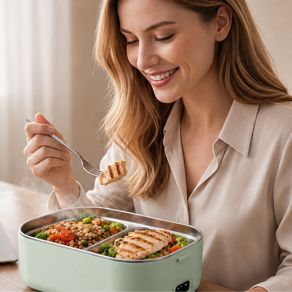 Warmholt – Water-Free Electric Heated Lunch Box with Dual Steel Trays + 50% OFF lifestyle