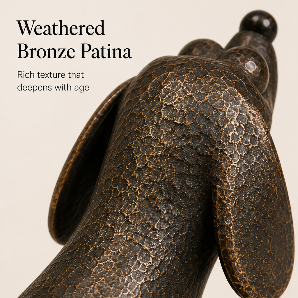 Bronzewick – Handcrafted Vintage Patina Dachshund Sculpture + 50% OFF detail