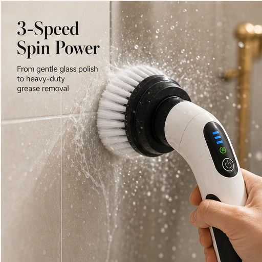 SpinCraft – Rechargeable Spin Brush with 7 Interchangeable Heads features