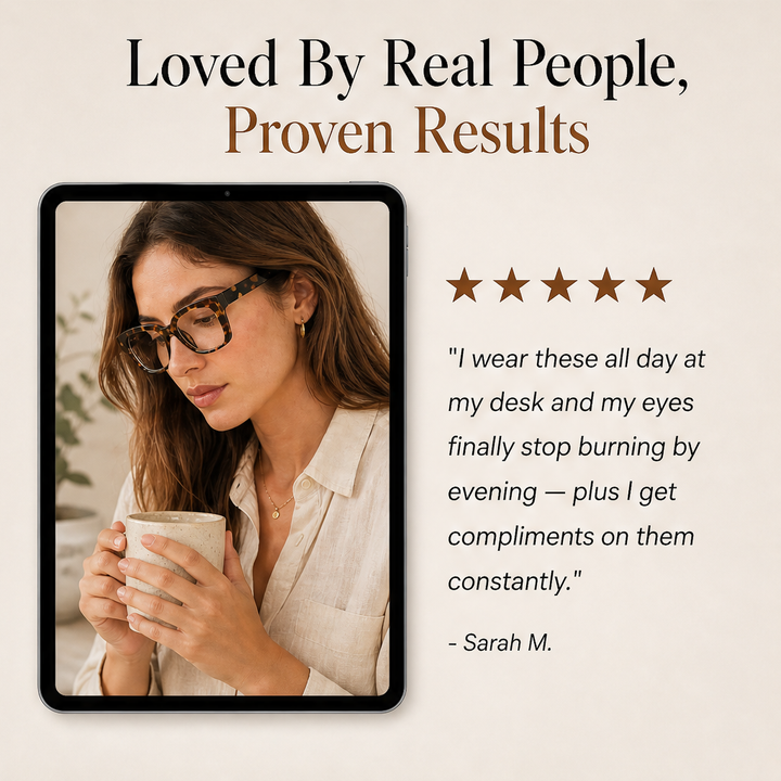 Amberloe – Blue Light Blocking Oversized Square Reading Glasses + 50% OFF detail