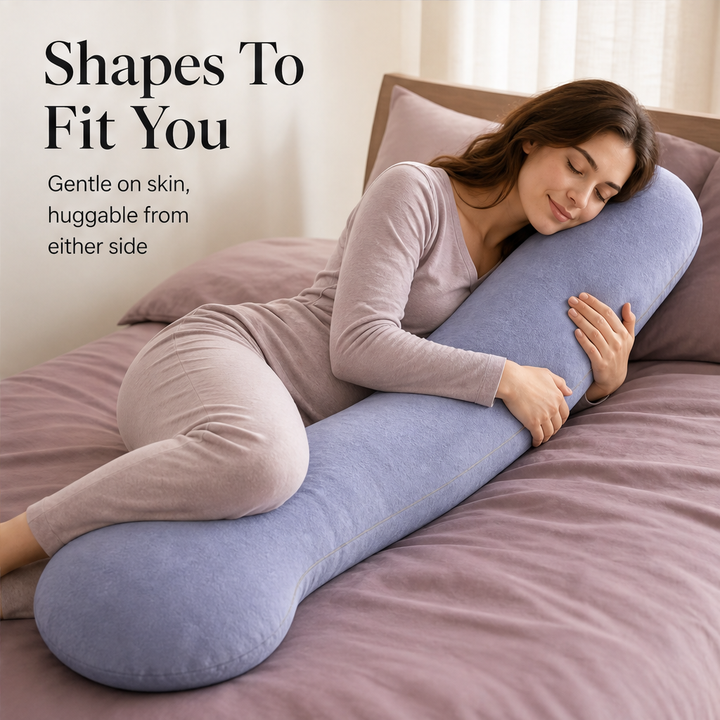 Cradleluxe – Full-Body Curve Support Pillow with Washable Cover + 50% OFF features