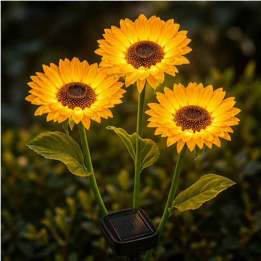 Sunwick – Glowing 3-Head Solar Sunflower Stake Lights lifestyle