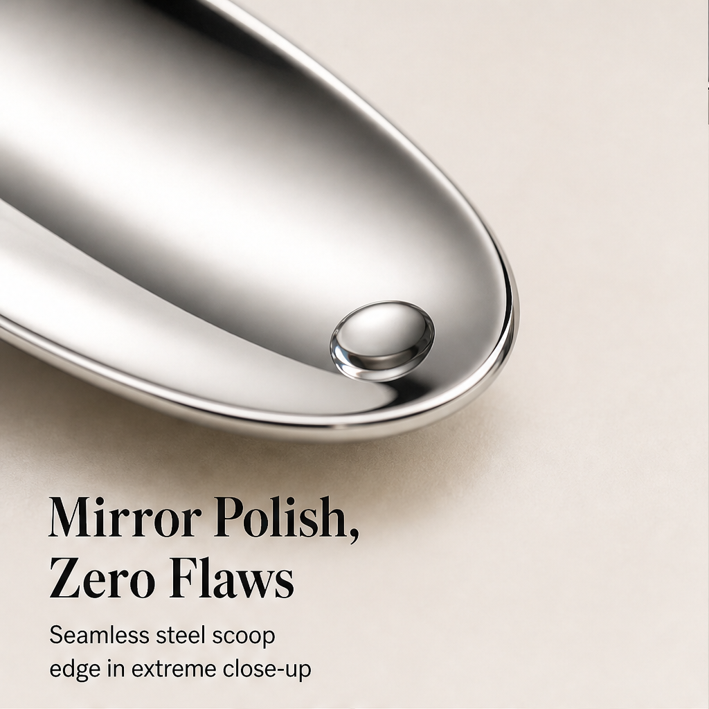 Silvane – Mirror-Polished 316L Steel Long-Handle Dessert Spoon + 50% OFF detail
