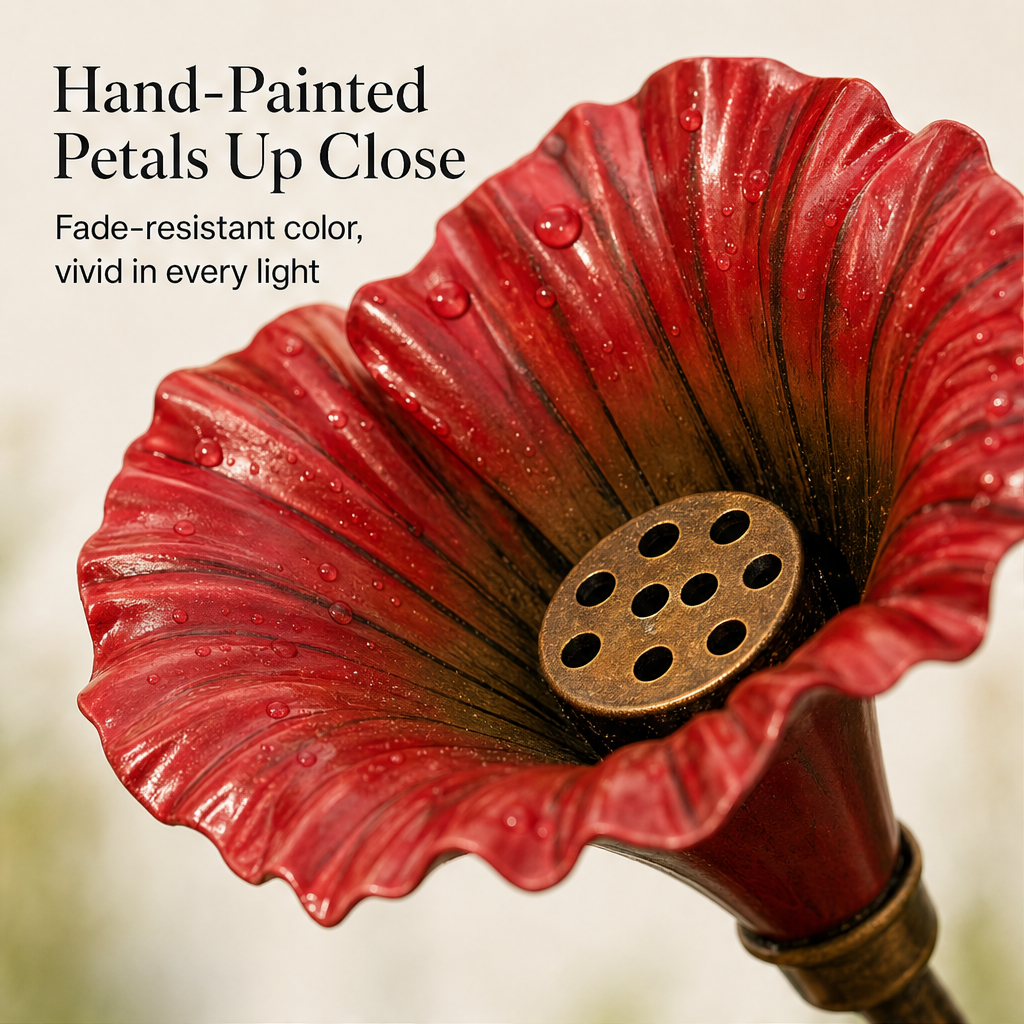 Larkspur &amp; Wren – Hand-Painted Hummingbird Feeder Garden Stake + 50% OFF detail