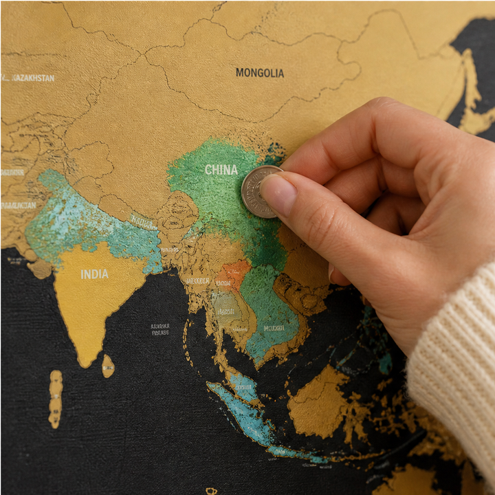 Voyagold – Scratch-Off Gold Foil World Map Travel Art + 50% OFF lifestyle