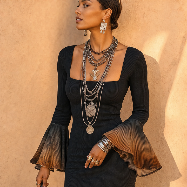 Sablecroft – Ombre Ribbed Knit Fitted Mermaid Midi Dress + 50% OFF features
