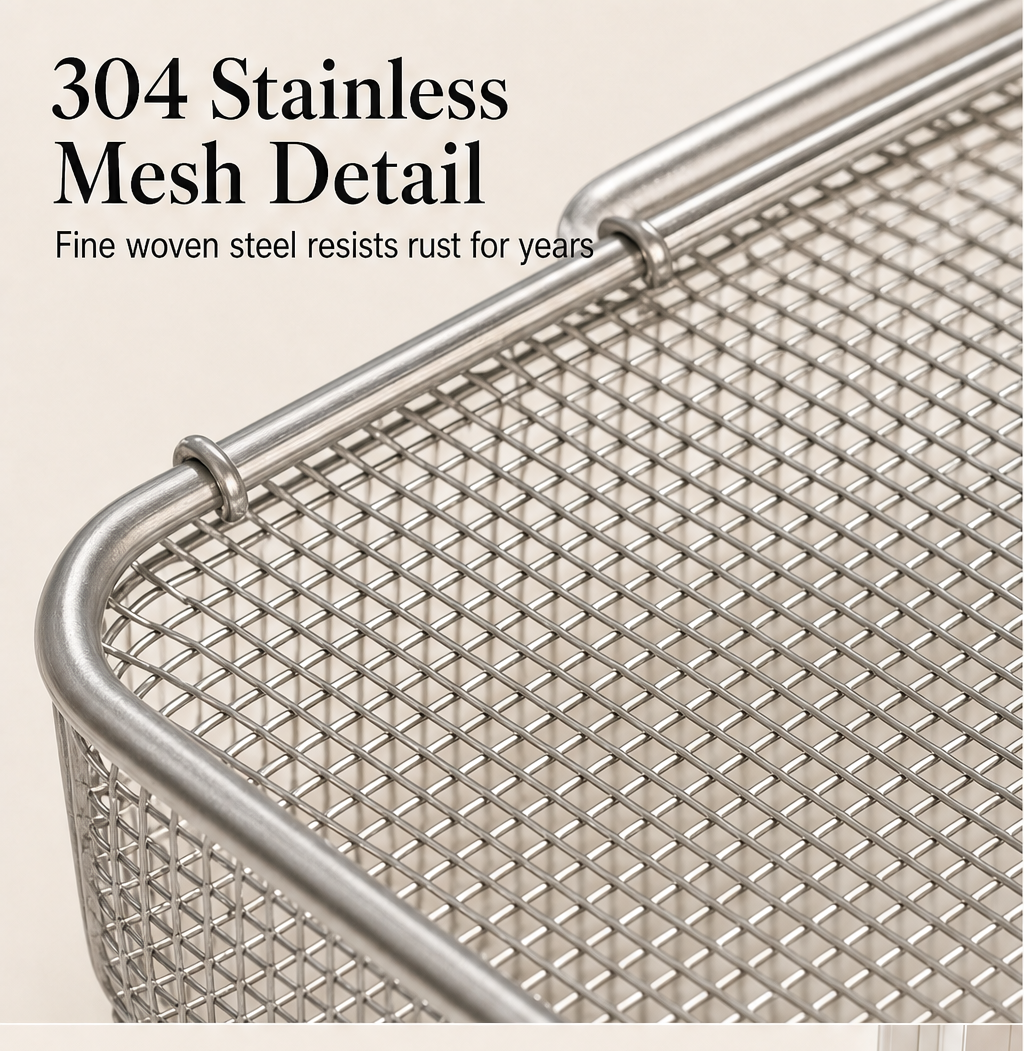 RailBasket – Expandable Stainless Steel Over Sink Dish Drying Rack + 50% OFF detail