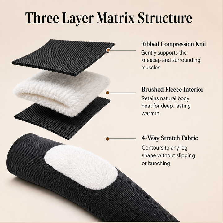 Warmglide – Fleece-Lined Thermal Compression Knee Sleeves + 50% OFF detail