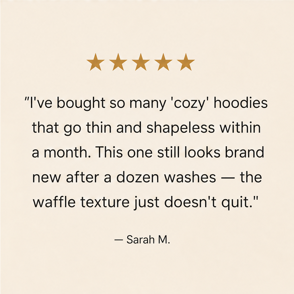Warmholm – Waffle Knit Henley Hoodie Top + 50% OFF detail