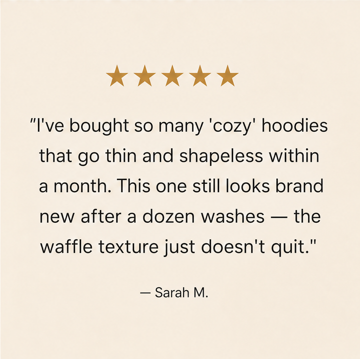 Warmholm – Waffle Knit Henley Hoodie Top + 50% OFF detail
