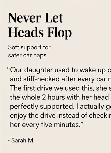 NapCradle – Adjustable Padded Head Support for Kids Car Naps + 50% OFF detail