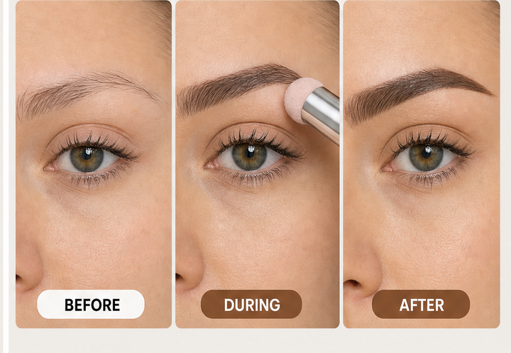 Archella – Waterproof Matte Brow Pomade Stamp Kit with 10 Reusable Templates + BUY 1 + PICK 1 FREE COLOR features