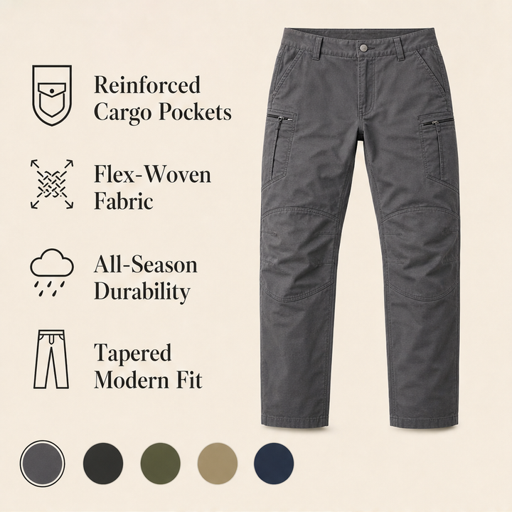 Duraforge – Reinforced Cargo Pockets, Flex-Woven Fabric Work Trousers + 50% OFF features