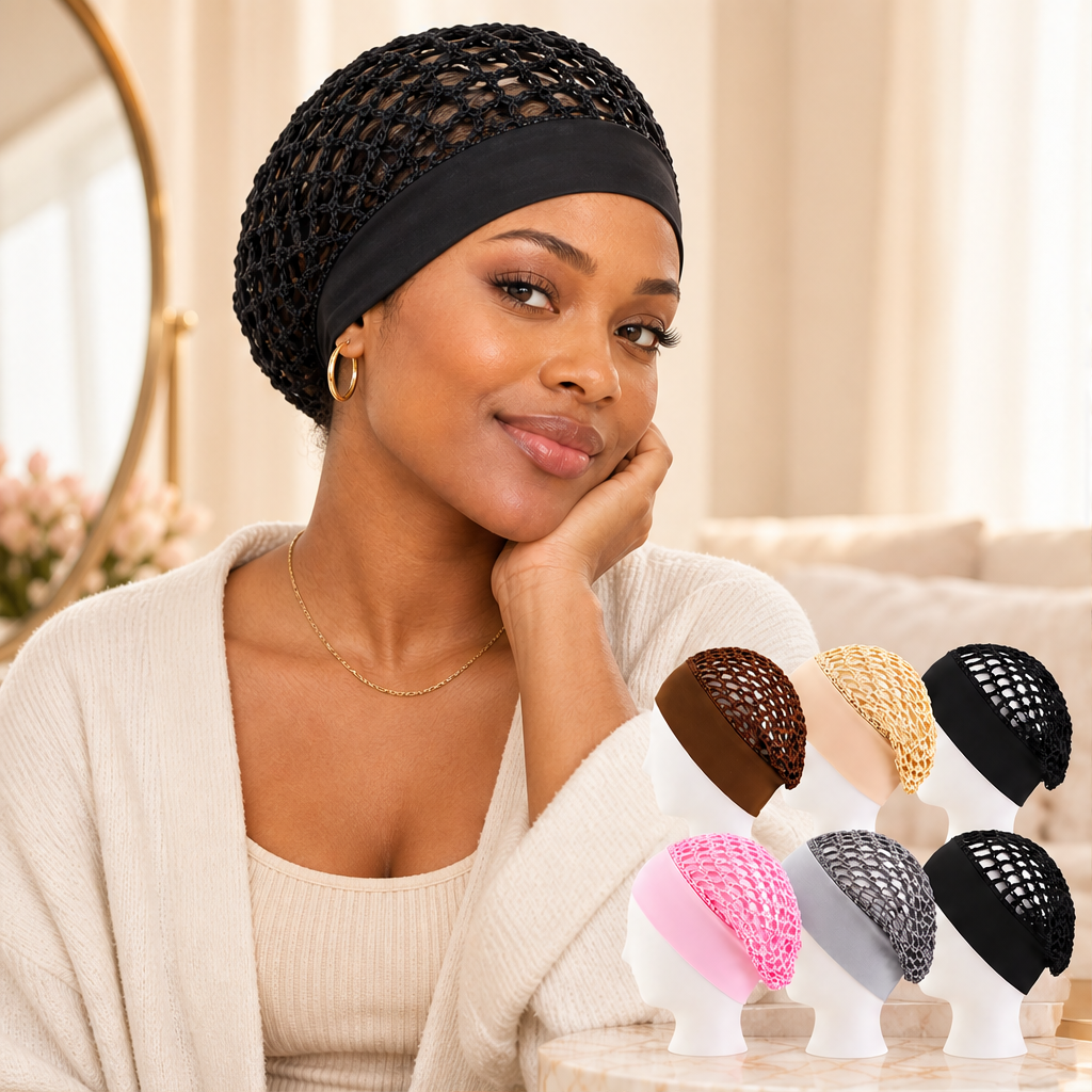 Curlanest – Roomy Mesh 3-Pack Satin-Band Hair Caps for Curls &amp; Braids + 50% OFF lifestyle