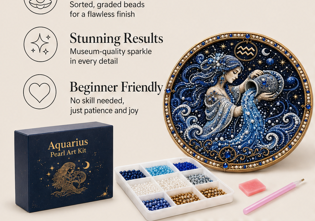 Celestara – Zodiac Pearl Mosaic DIY Diamond Painting Kit + 50% OFF features