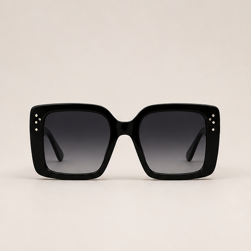 Voss Lane – Oversized Square Gradient Lens Sunglasses Black