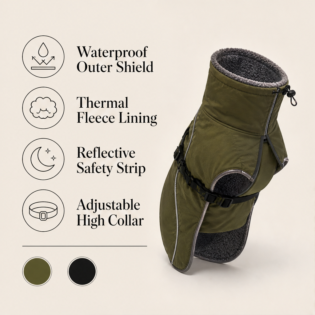 Thermapaw – Waterproof Cotton-Padded Winter Coat for Medium &amp; Large Dogs + 50% OFF features