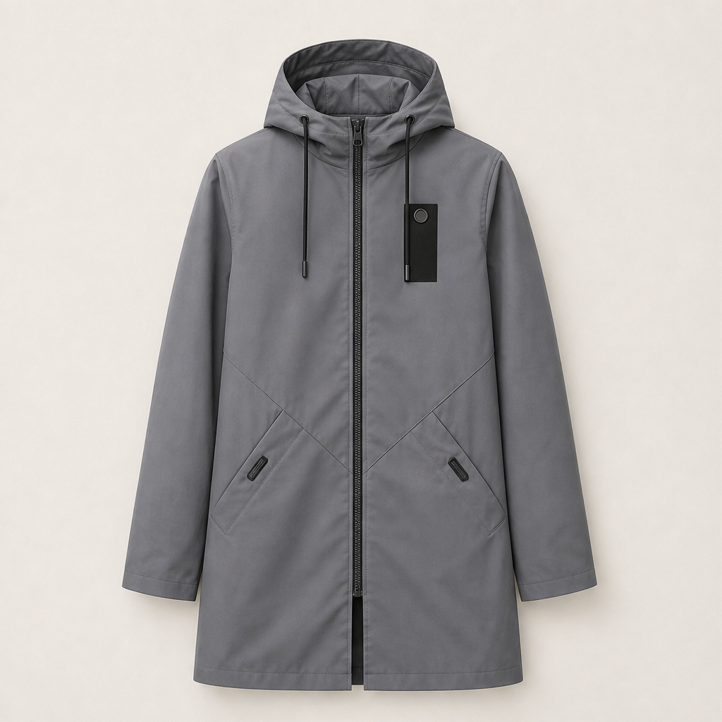Marlowick – Water-Repellent Hooded Mid-Length Coat + 50% OFF Grey