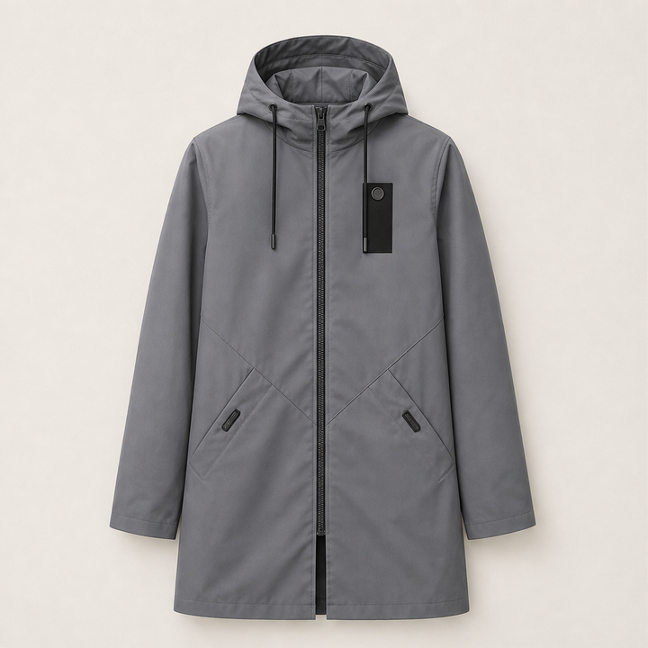 Marlowick – Water-Repellent Hooded Mid-Length Coat + 50% OFF Grey