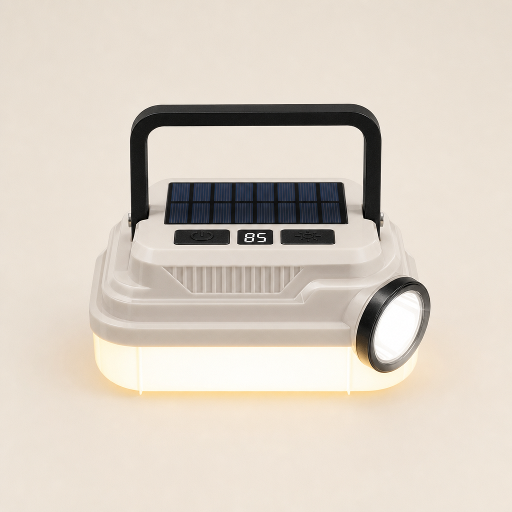 Sunwarden – Solar Rechargeable LED Camping Lantern with Power Bank + 50% OFF White