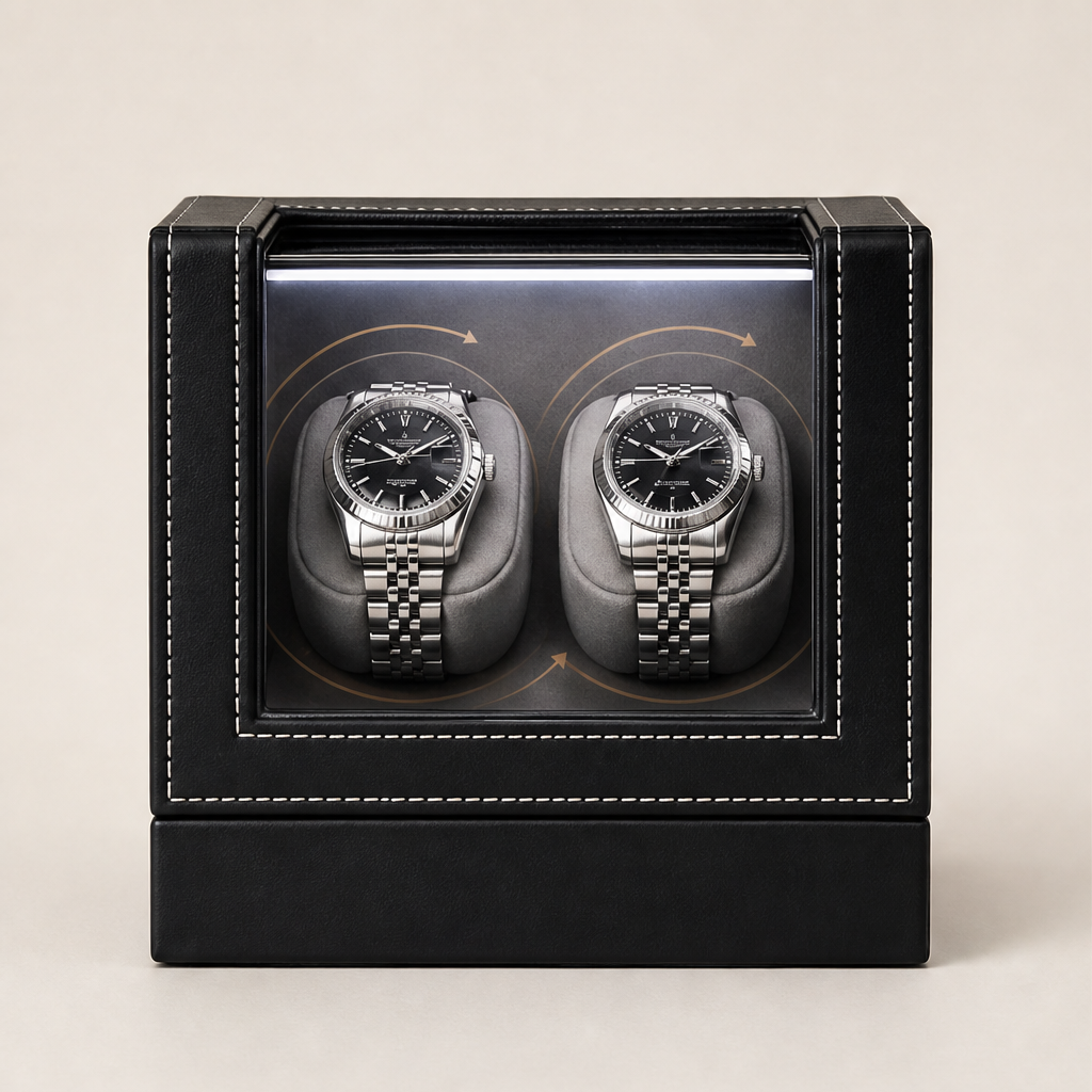 Rotarque – Silent Dual-Rotation Automatic Watch Winder Box + 50% OFF Black