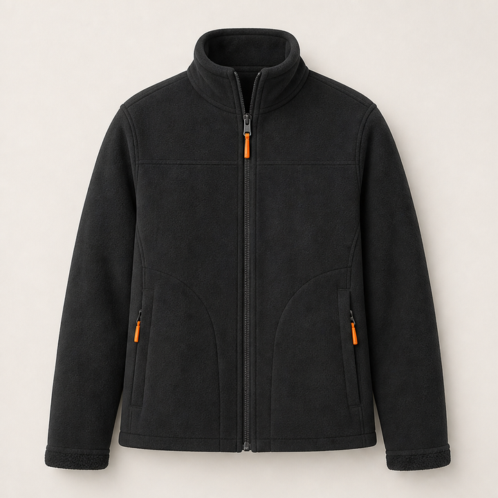 Sherpelle – Sherpa-Lined Reversible Mock Neck Zip Jacket + 50% OFF Black