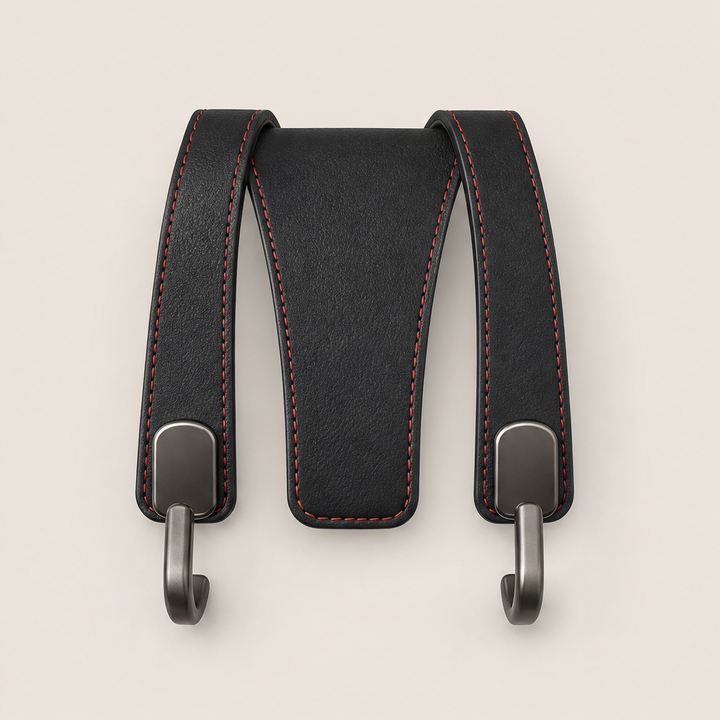 Backseat Foundry – Steel-Core Dual Hook Car Headrest Organizer + 50% OFF Black
